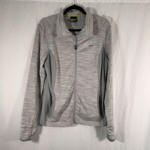 Koppen Jacket Women's Large Grey Full Zip Long Sleeve Pockets Thumb Holes